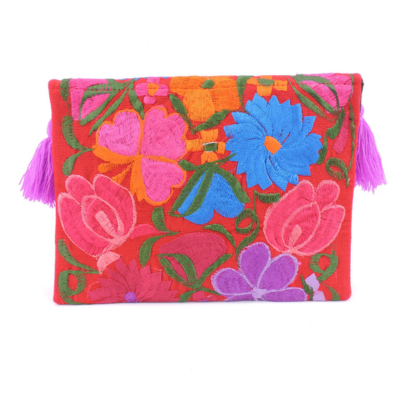 Handmade Boho Crossbody Purse Tassel Embroidered - Picture 2 of 3